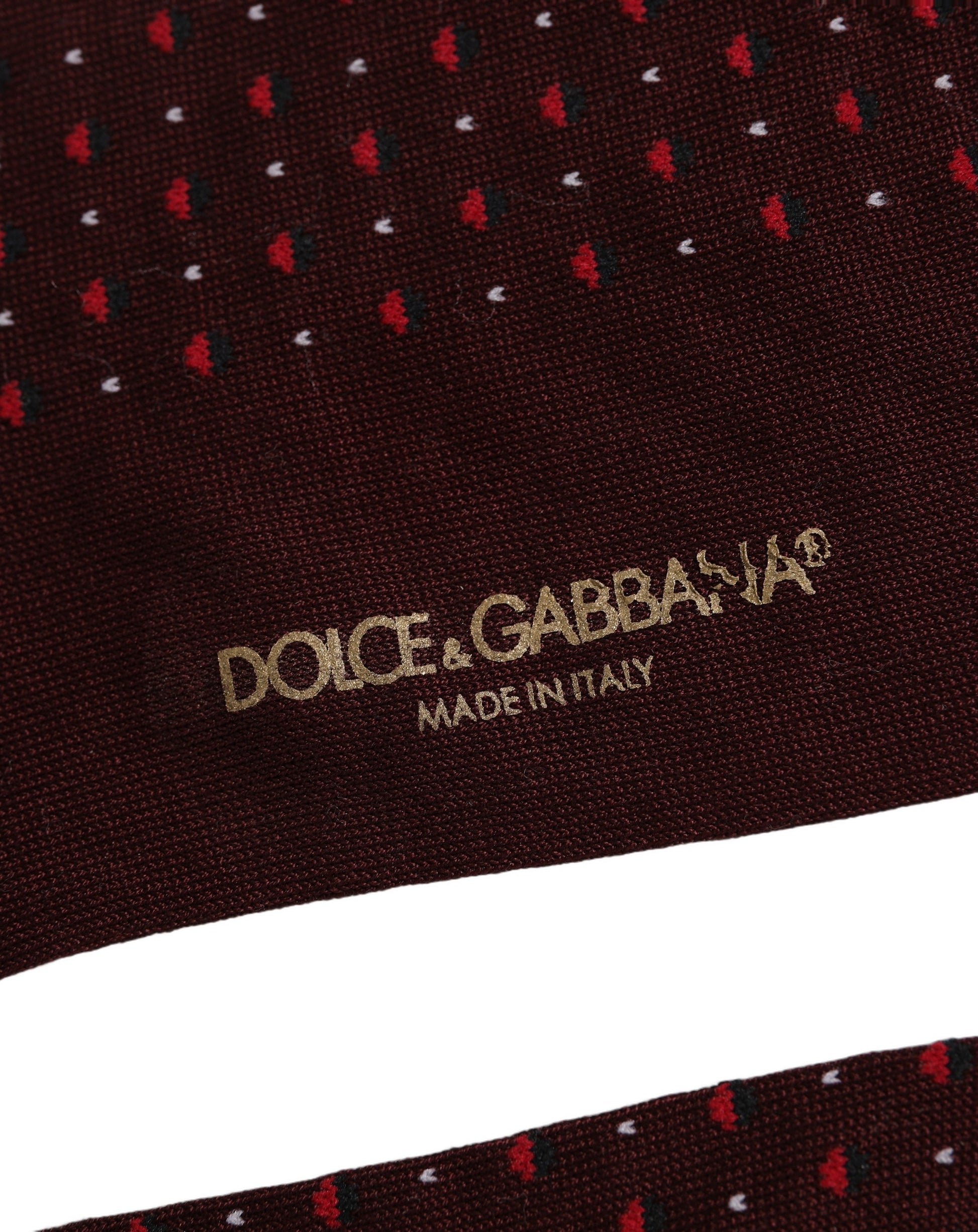 Burgundy Polka Dot Over The Calf Accessory Socks