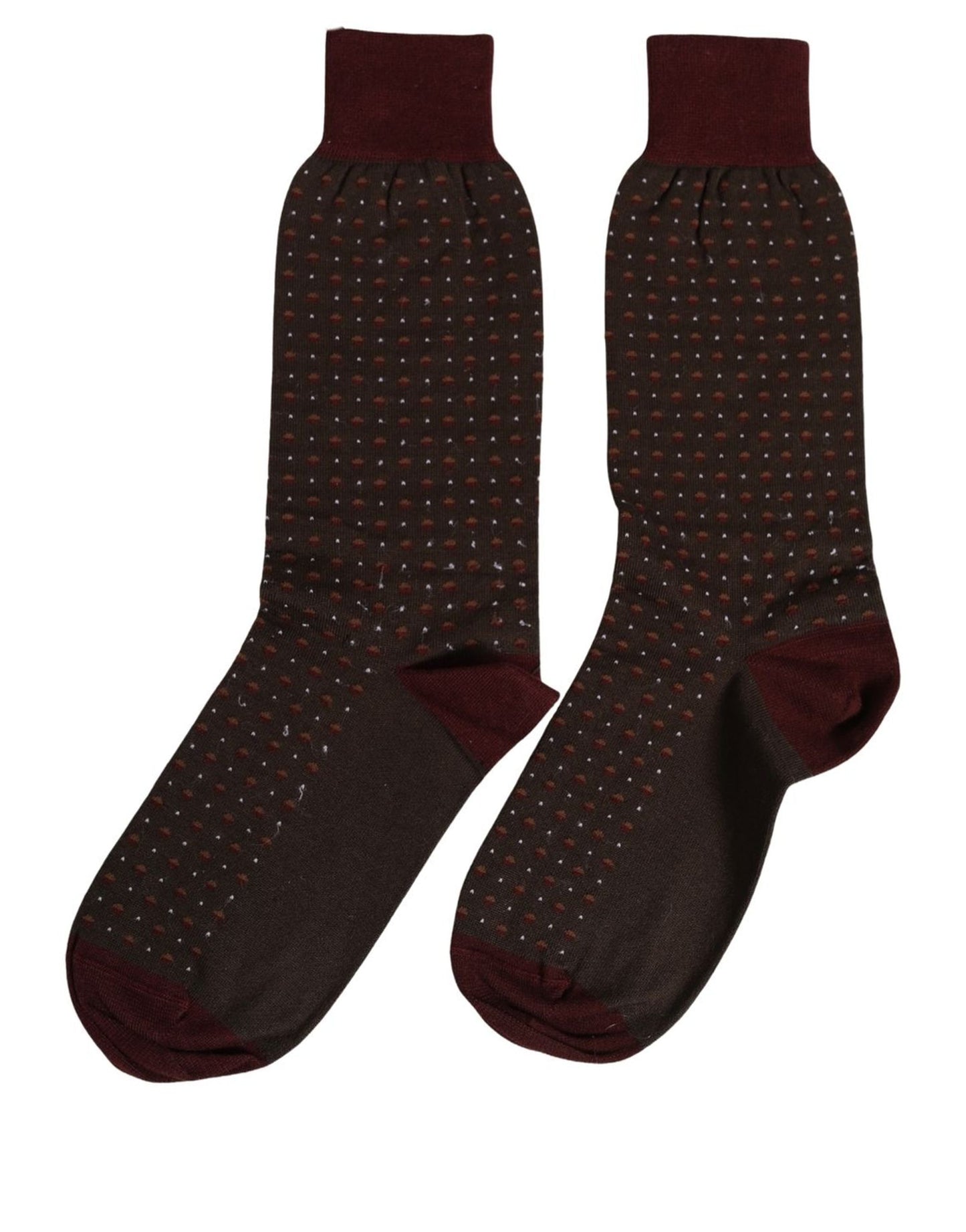 Maroon Dotted Wool Over The Calf Accessory Socks