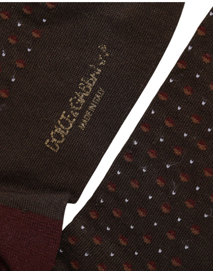 Maroon Dotted Wool Over The Calf Accessory Socks