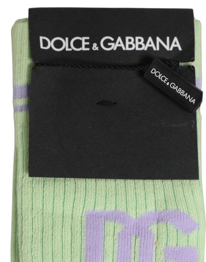 Men Light Green Logo Over Calf Accessory Socks