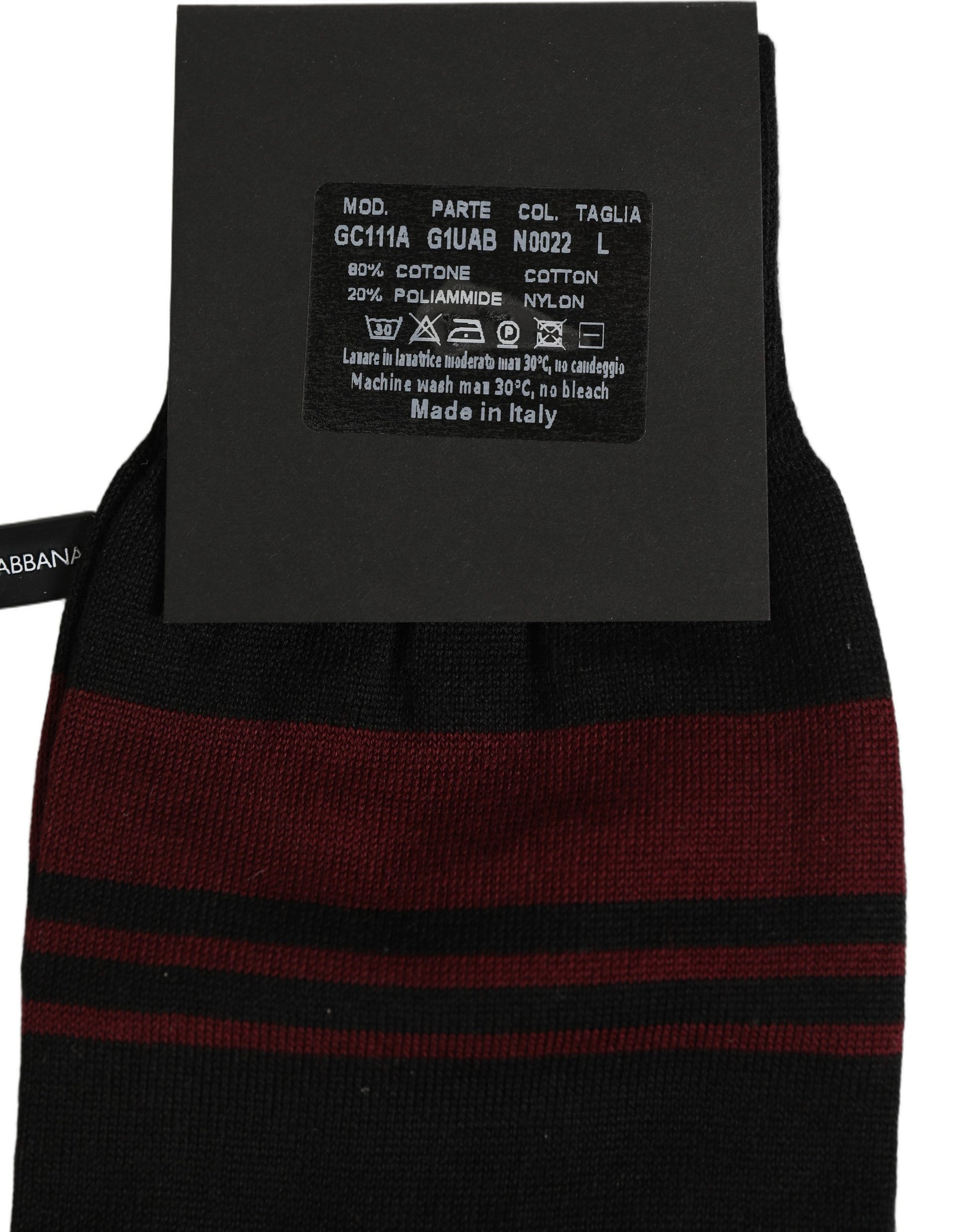 Men Burgundy Black Logo Mid Calf Accessory Socks