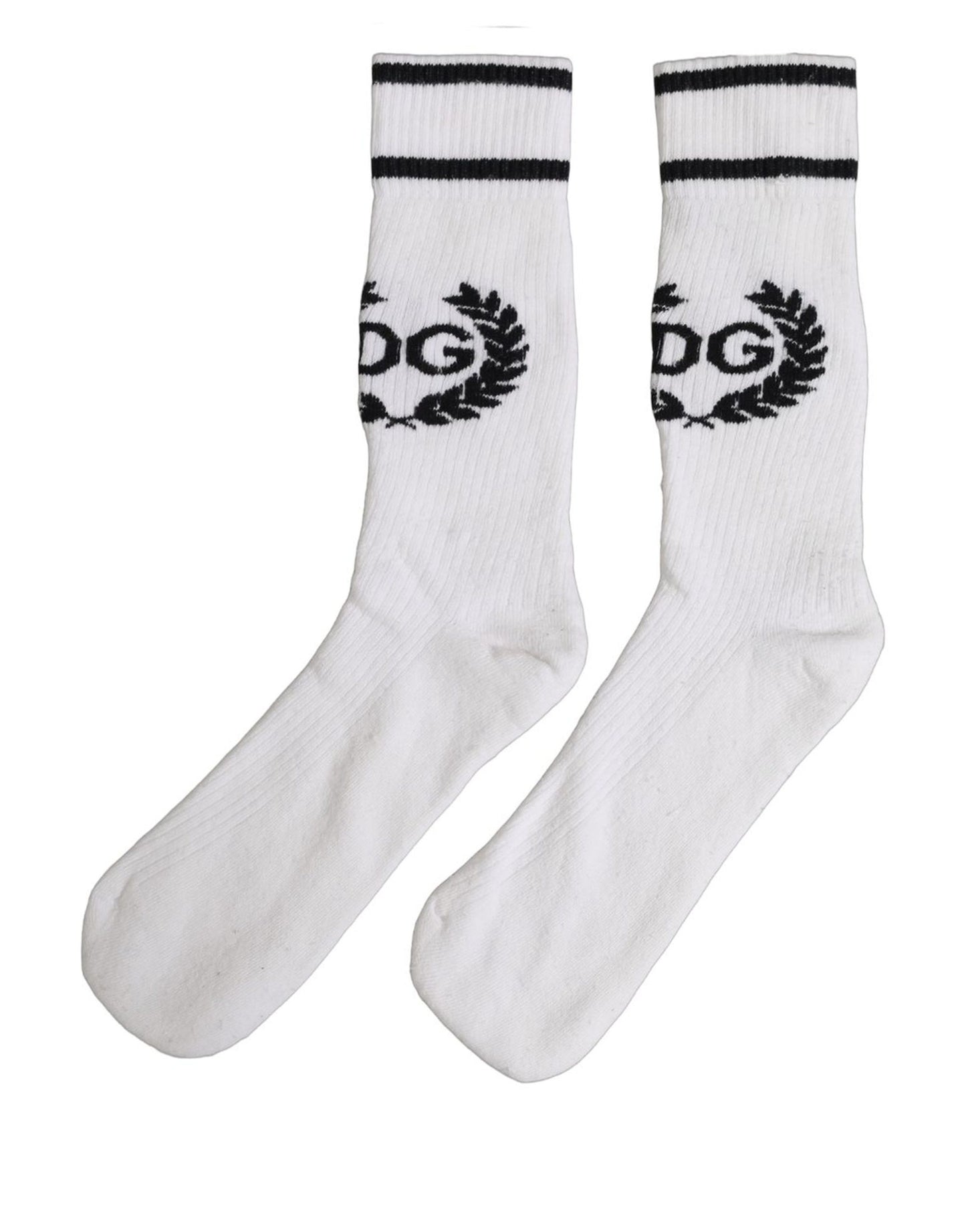 White Cotton DG Logo Mid Calf Accessory Socks