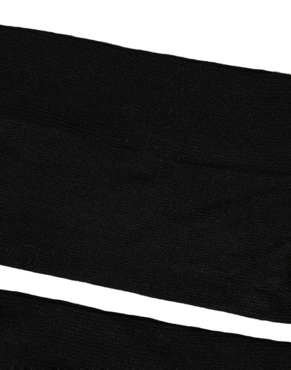 Men Black Viscose Logo Knee High Accessory Socks