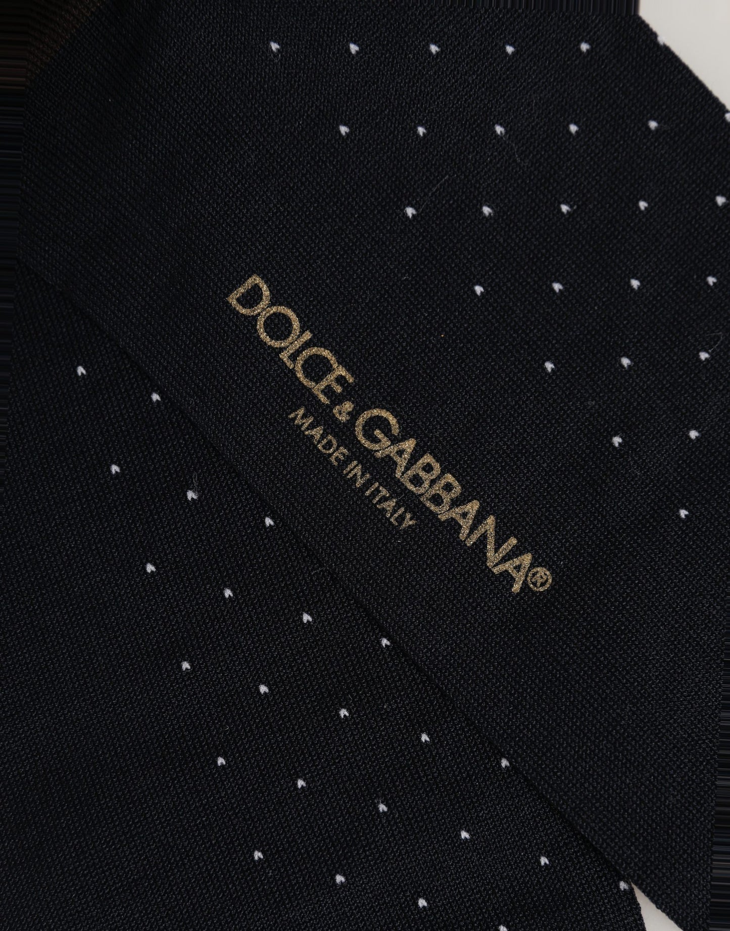 Men Black Cotton Polka Dot Over The Calf Socks