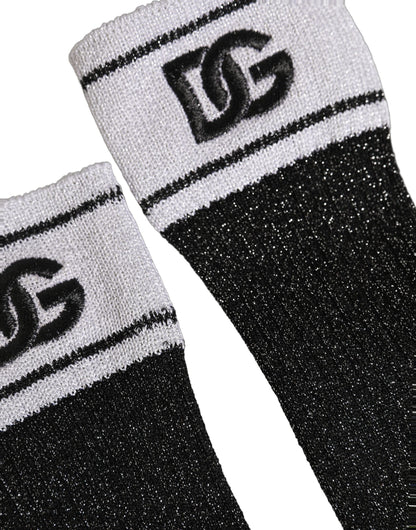 Black Viscose DG Logo Knee High Accessory Socks