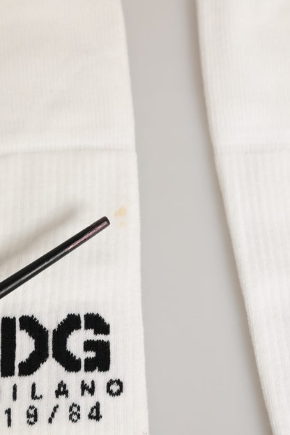 Men White Cotton Over The Calf Accessory Socks