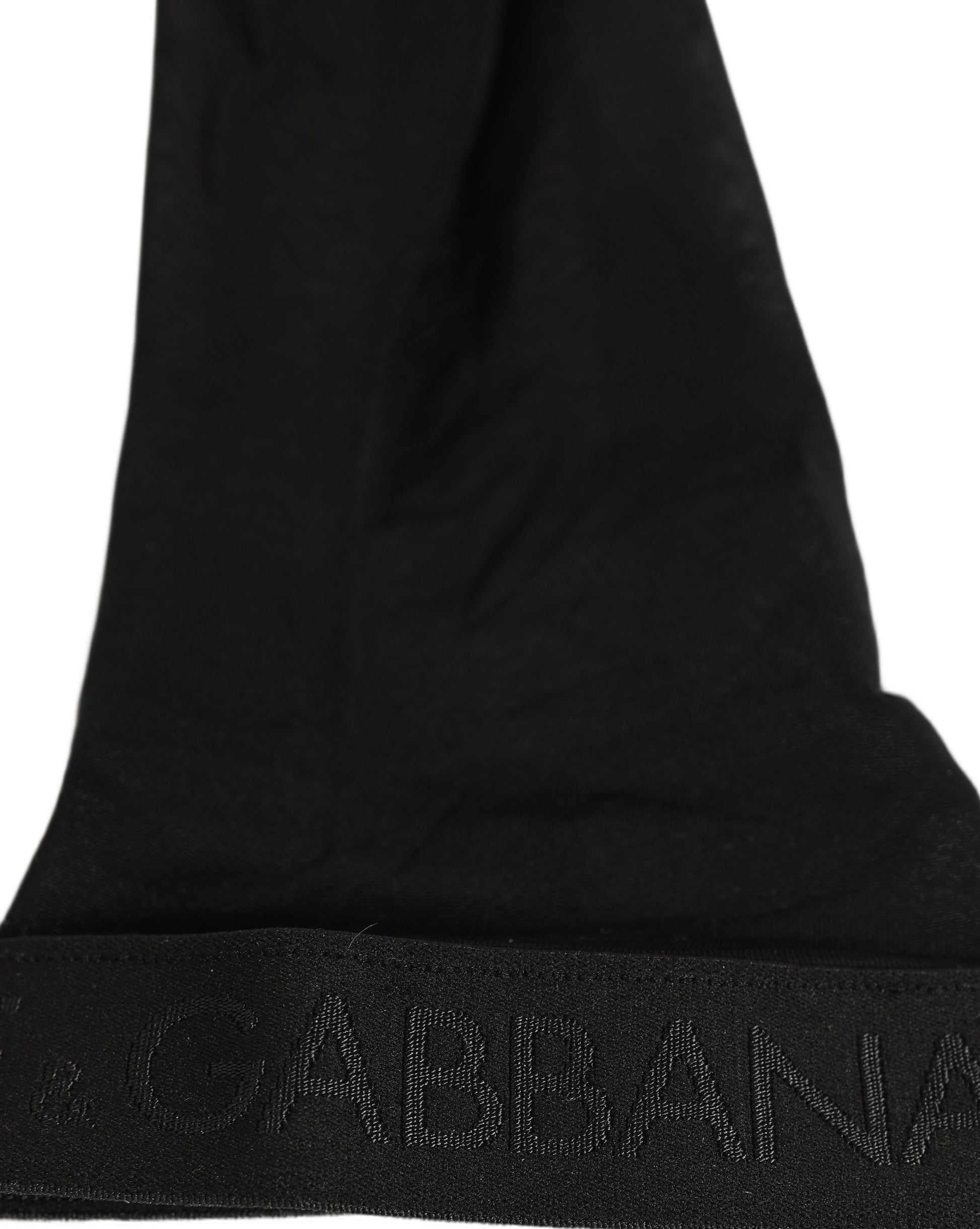 Black Nylon Logo Calf Long Women Accessory Socks