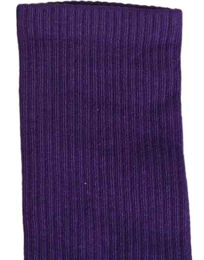 Violet Cotton Ribbed Mid Calf Women Accessory Socks