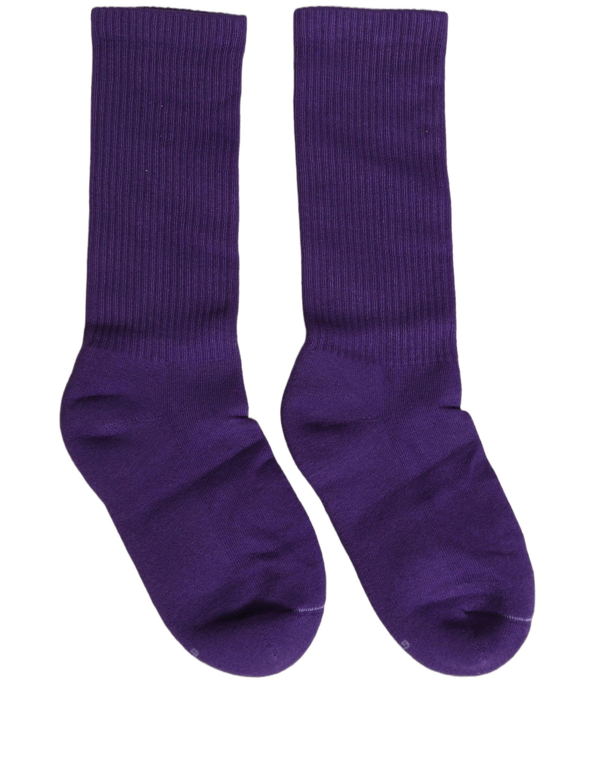 Violet Cotton Ribbed Mid Calf Women Accessory Socks