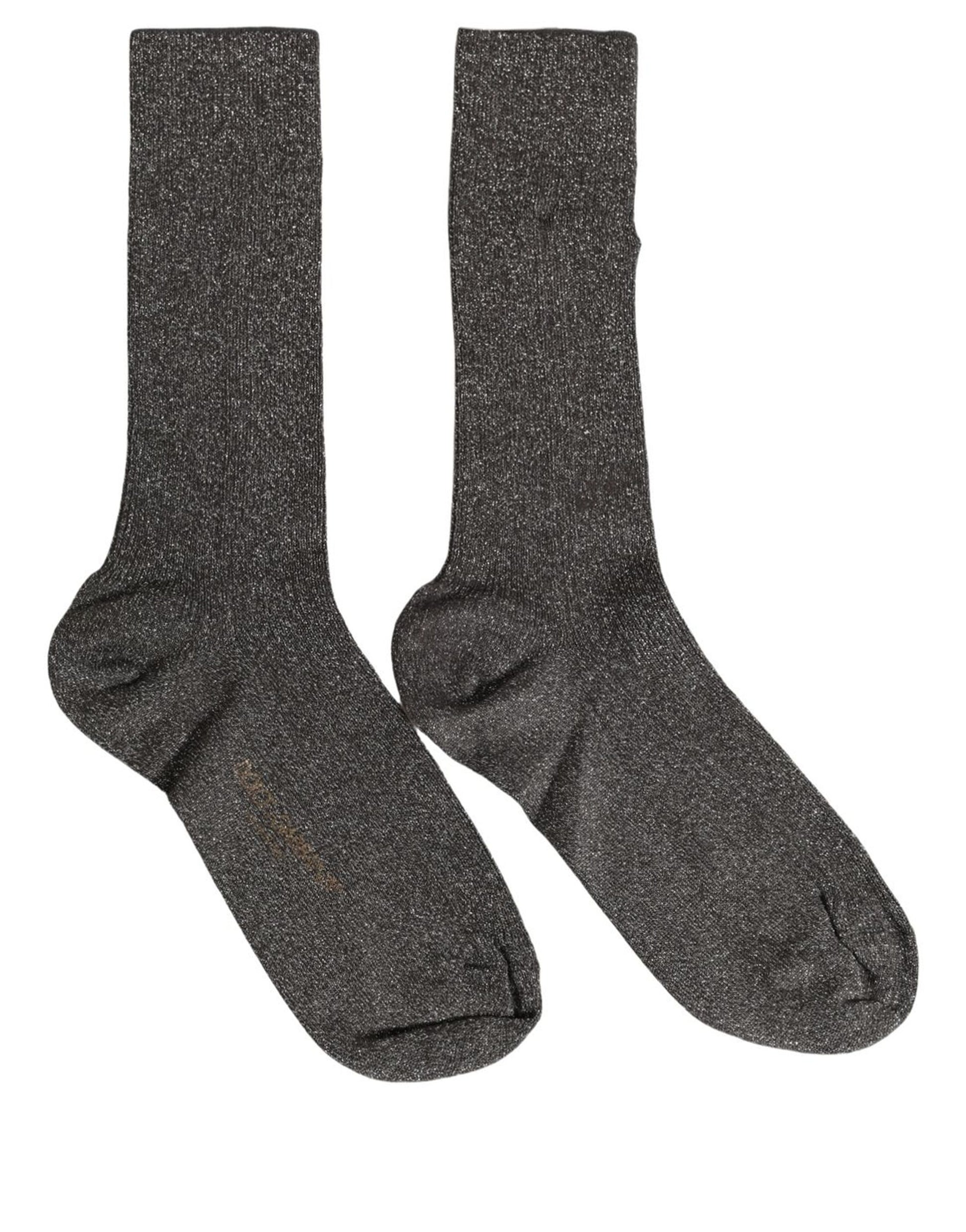 Dark Gray Viscose Logo Mid Calf Accessory Socks
