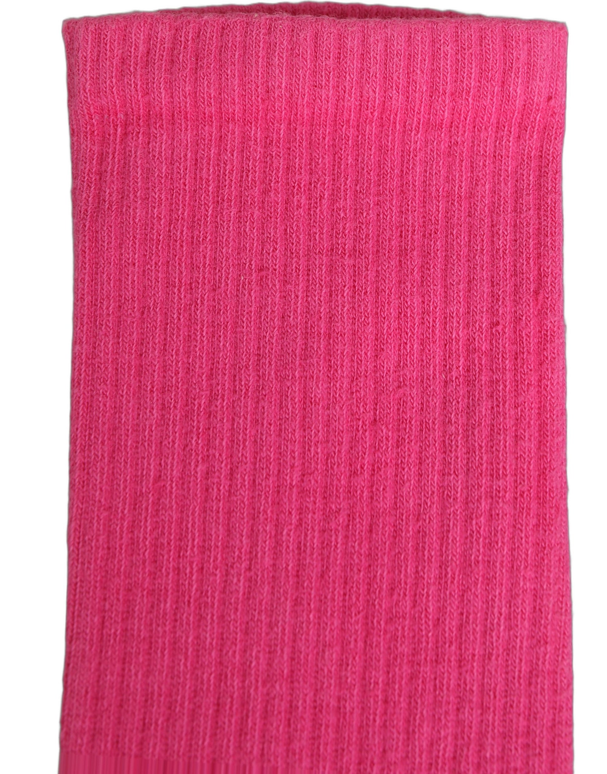 Pink Cotton Ribbed Mid Calf Women Accessory Socks