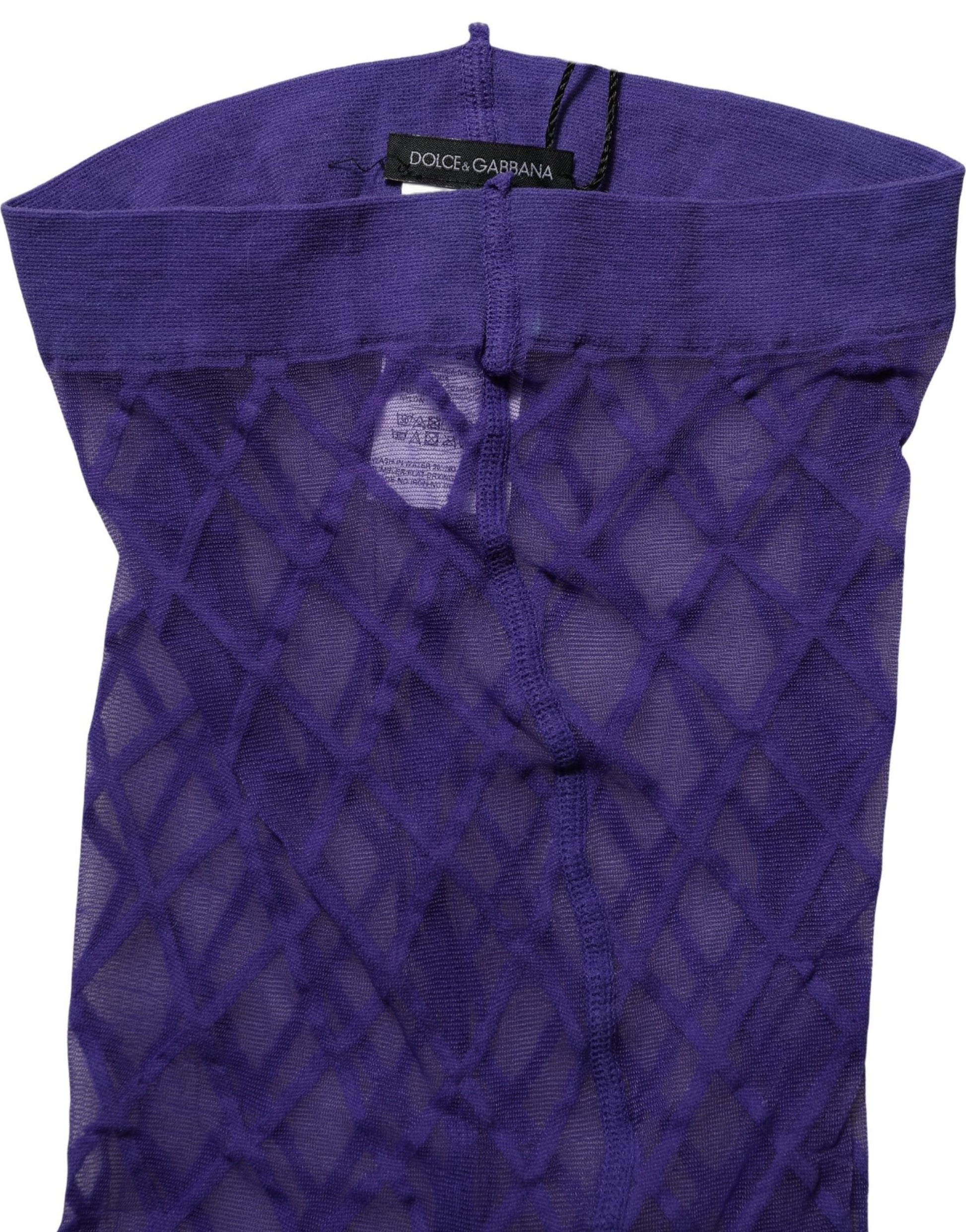 Purple Nylon Fishnet Pantyhose Stockings Socks