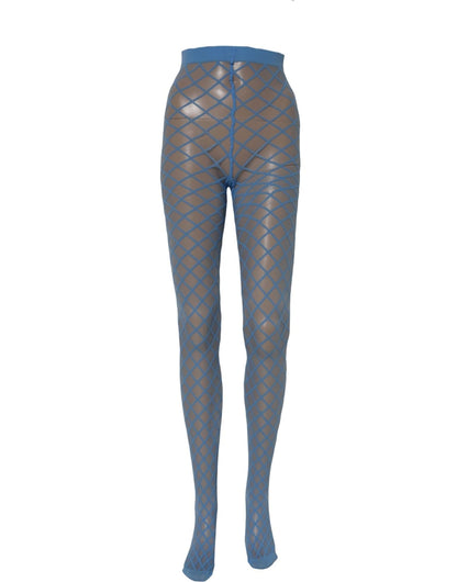 Light Blue Nylon Fishnet Pantyhose Stockings Socks