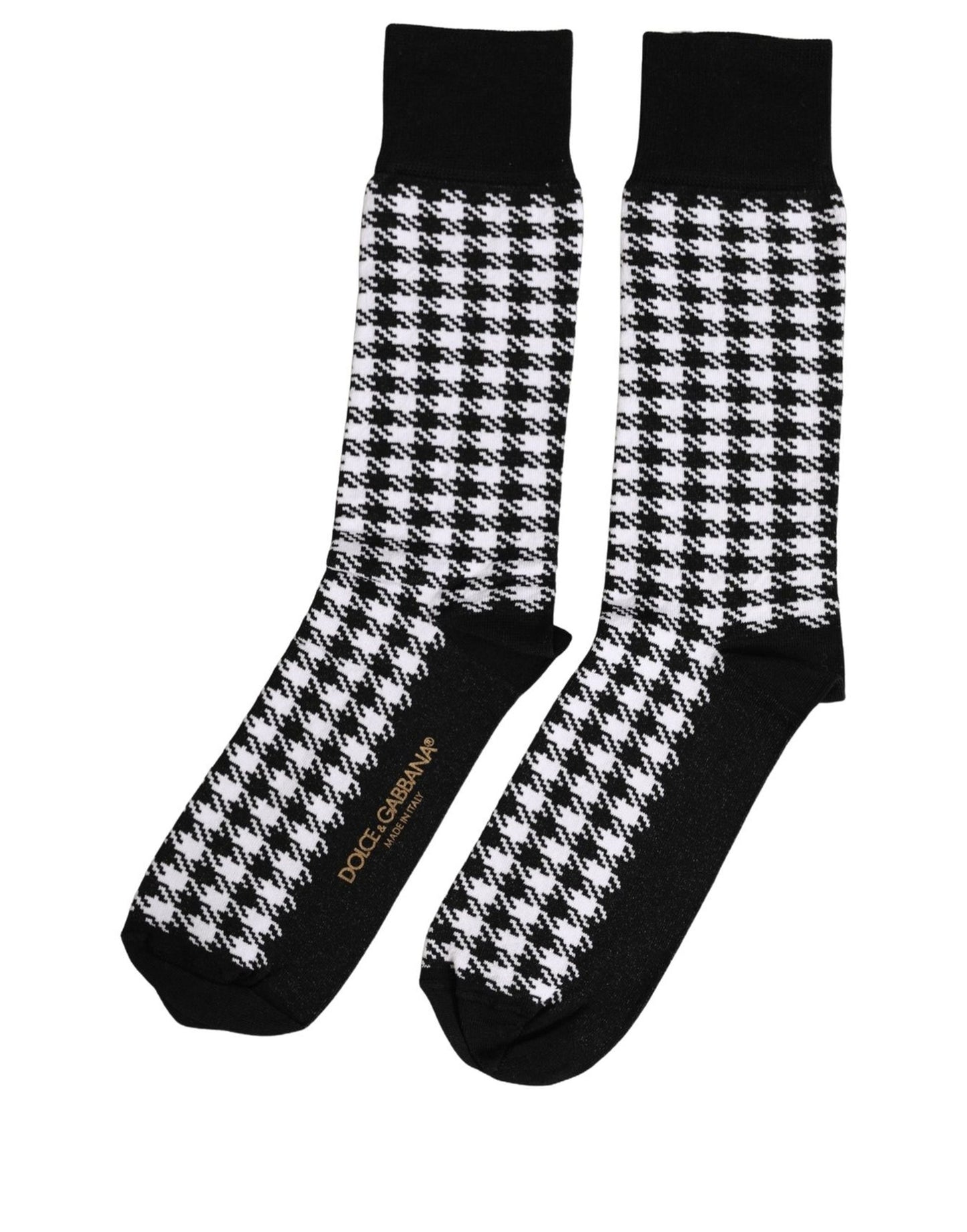 Black White Houndstooth Mid Calf Accessory Socks