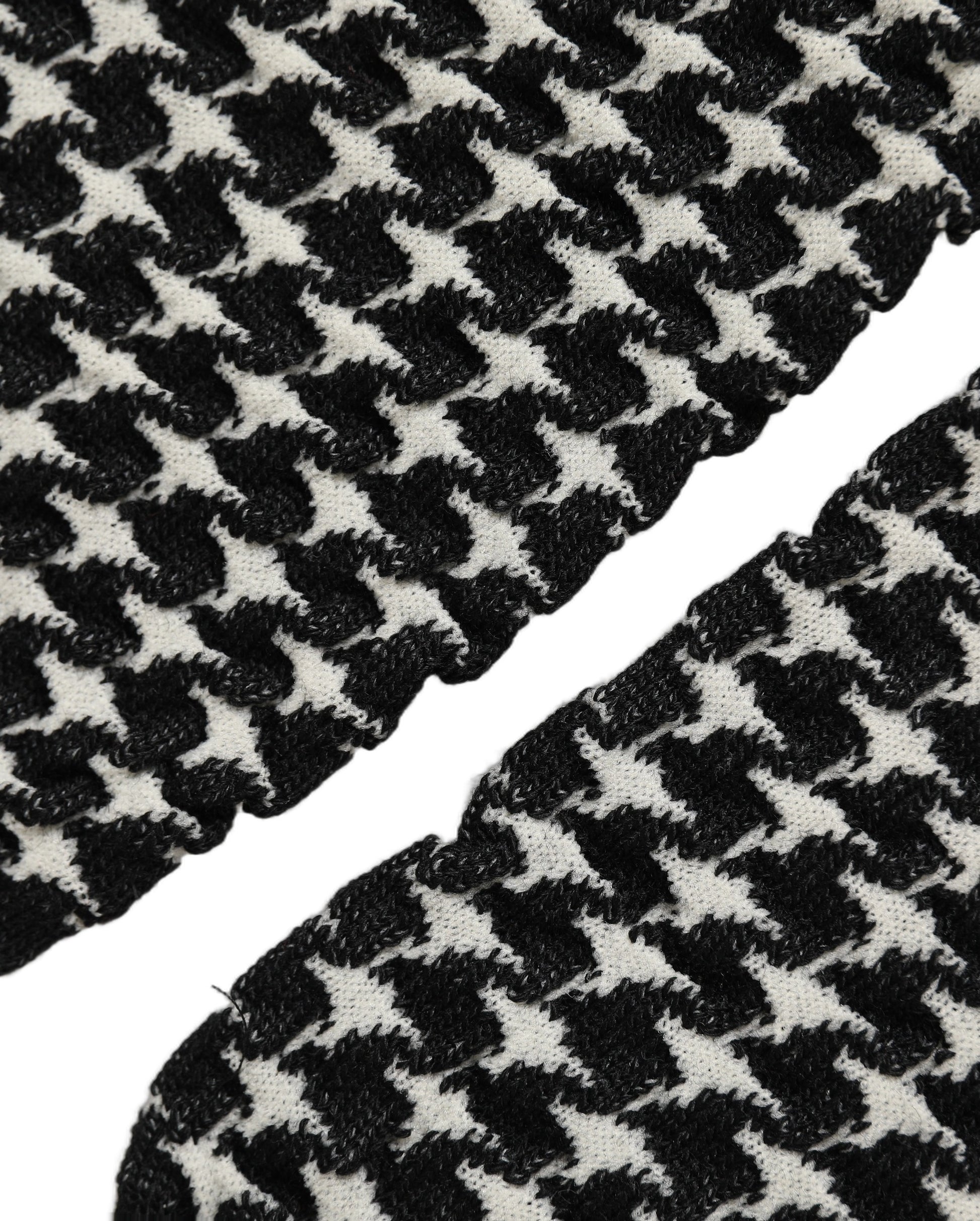Black White Houndstooth Ankle Length Socks