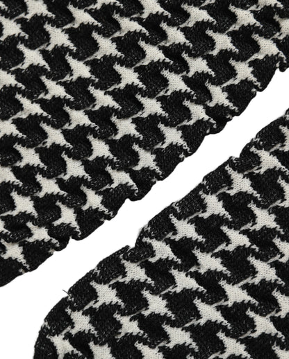 Black White Houndstooth Ankle Length Socks