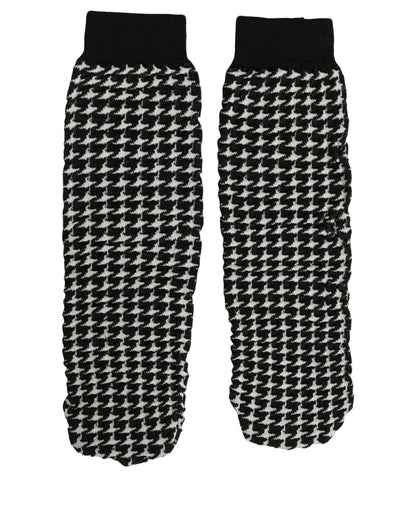 Black White Houndstooth Ankle Length Socks