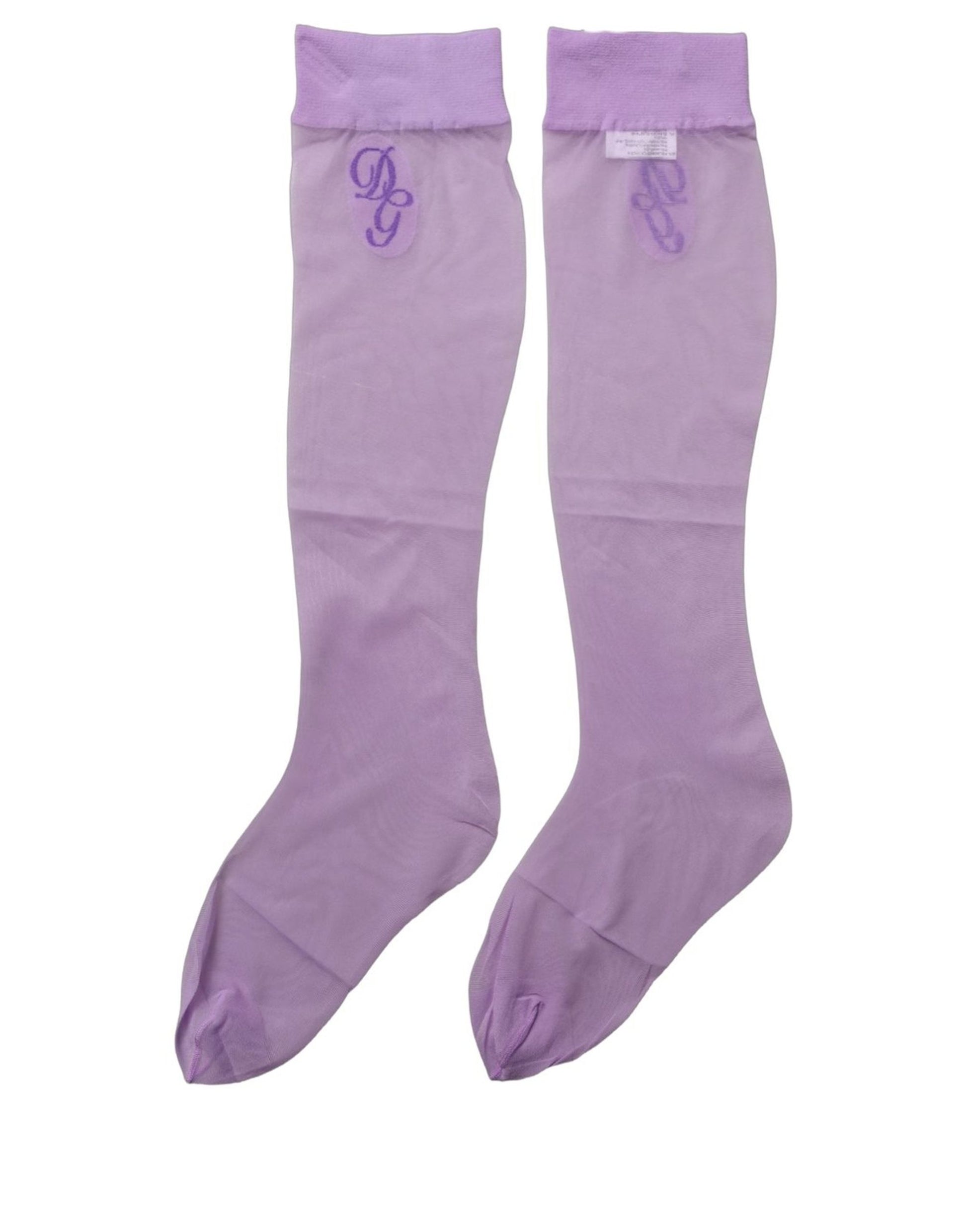 Purple Knee High Sheer Nylon Accessory Socks