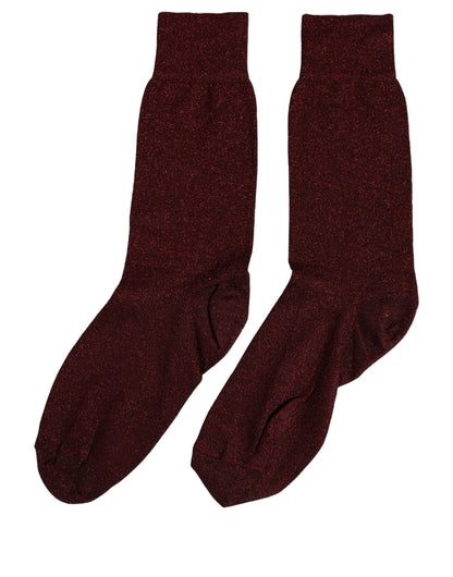 Burgundy Viscose Mid Calf Accessory Socks