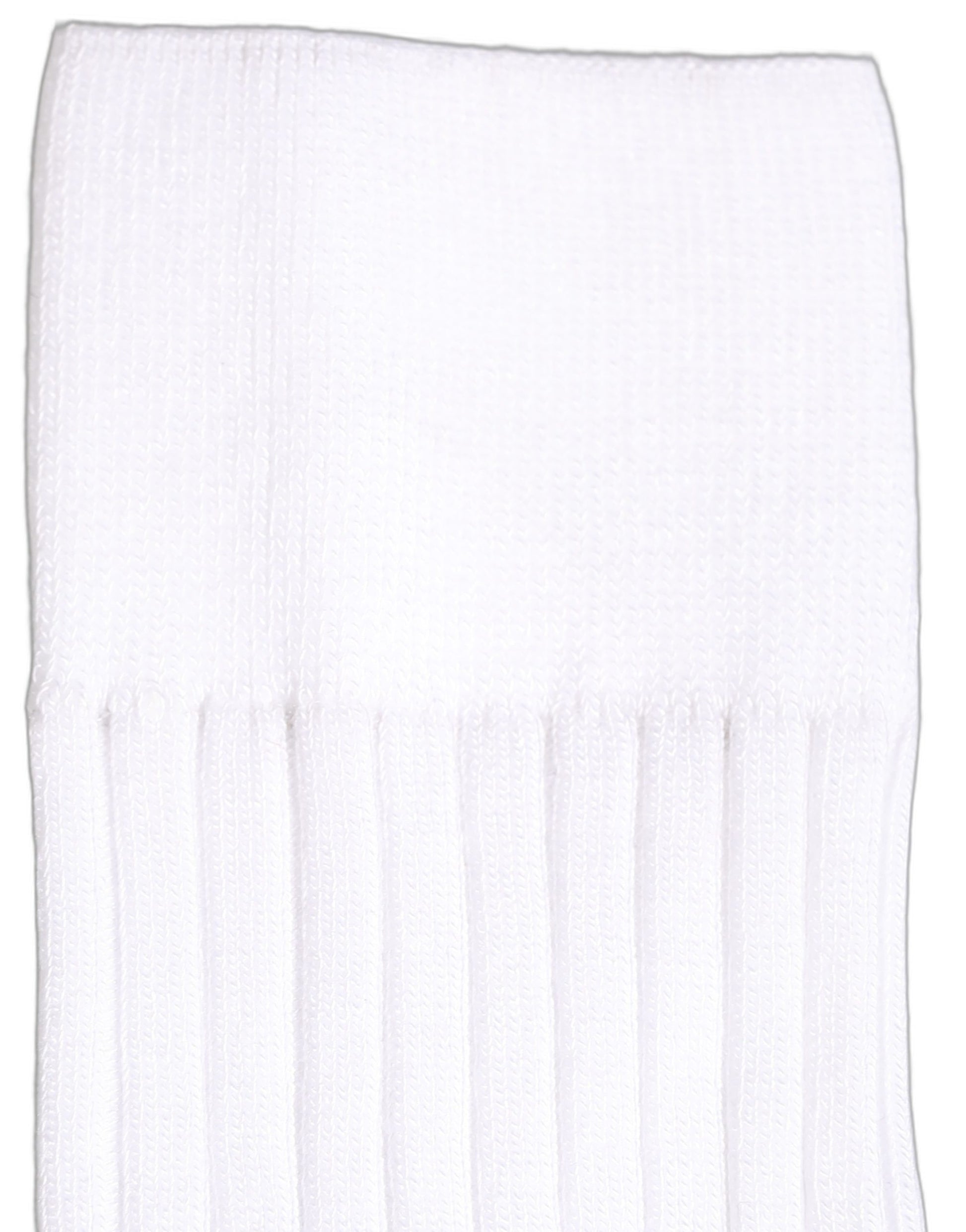 White Cotton Ribbed Logo Over The Calf Women Socks