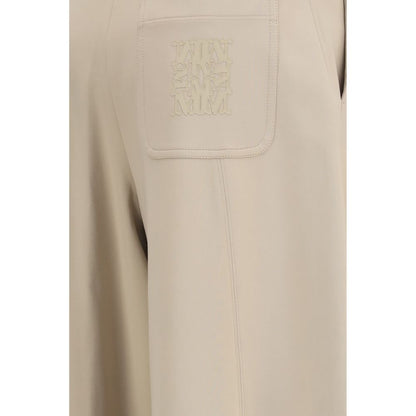 Beige Polyamide Athletic Pants