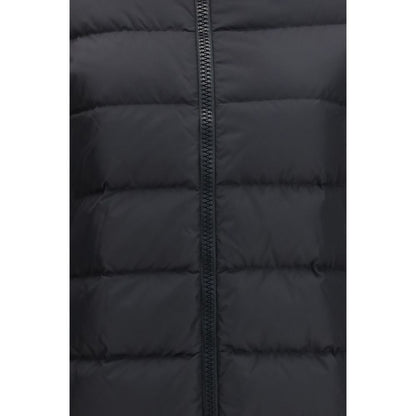 Black Polyester Full-Length Jacket