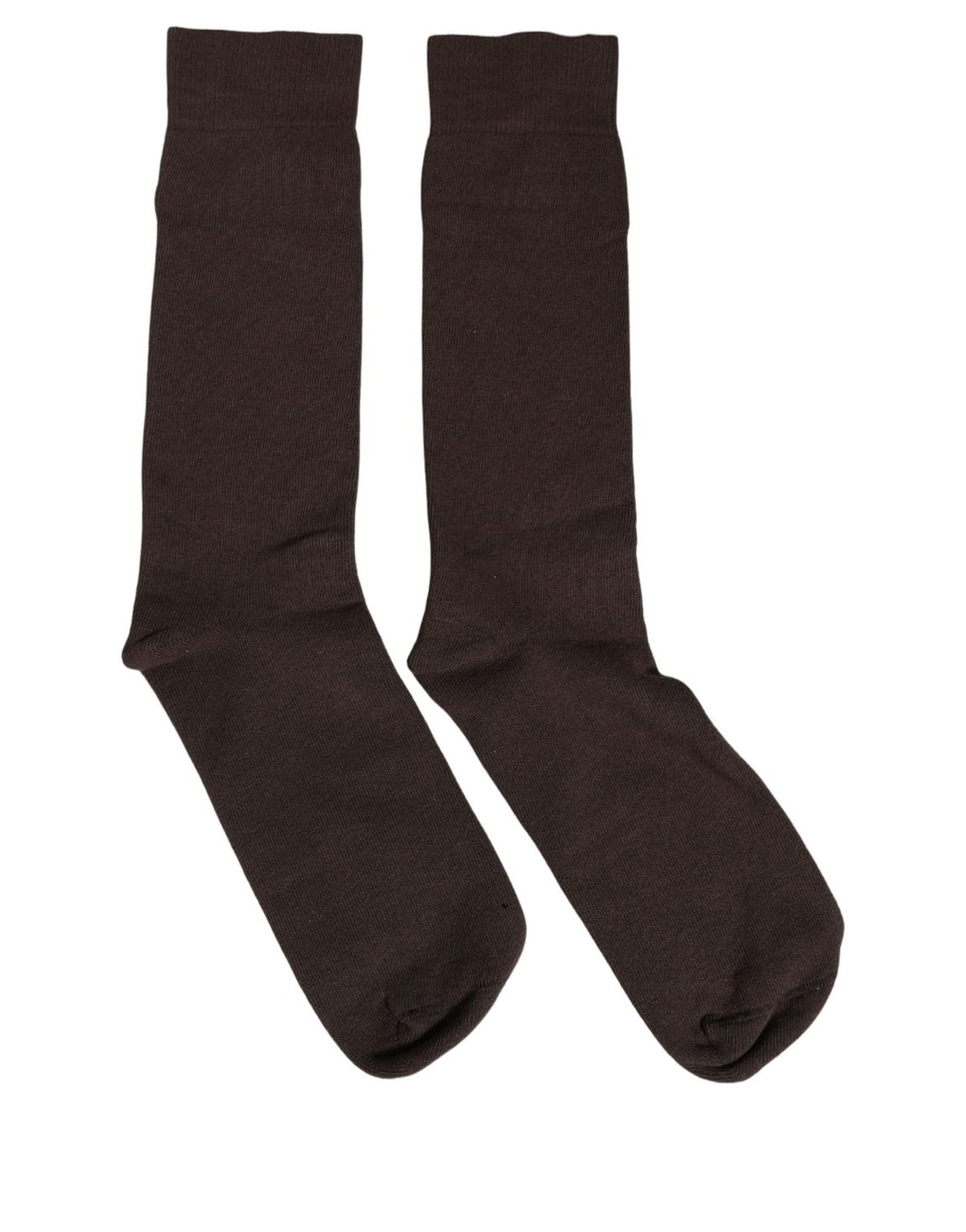 Dark Brown Cotton Over The Calf Accessory Socks
