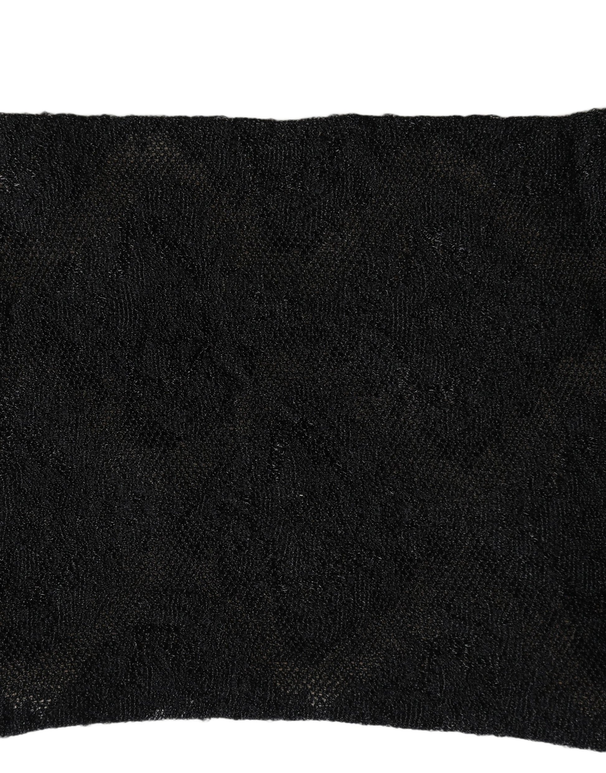 Black Floral Nylon Stretch Mid Calf Socks