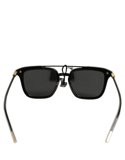 Black DG4327F Double Bridge Square Frame Sunglasses