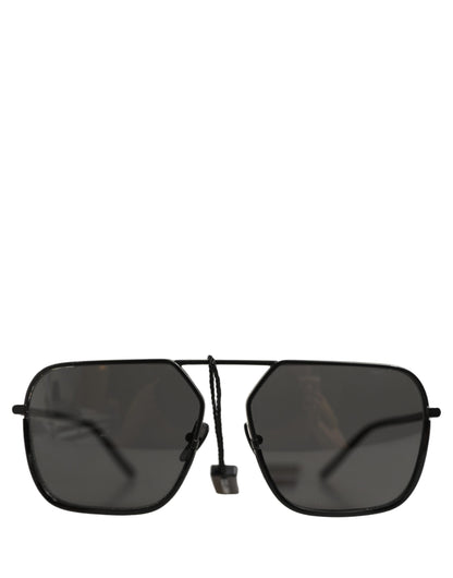 Black DG2193J Rectangular Metal Frame Eyewear Sunglasses