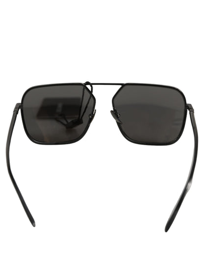 Black DG2193J Rectangular Metal Frame Eyewear Sunglasses