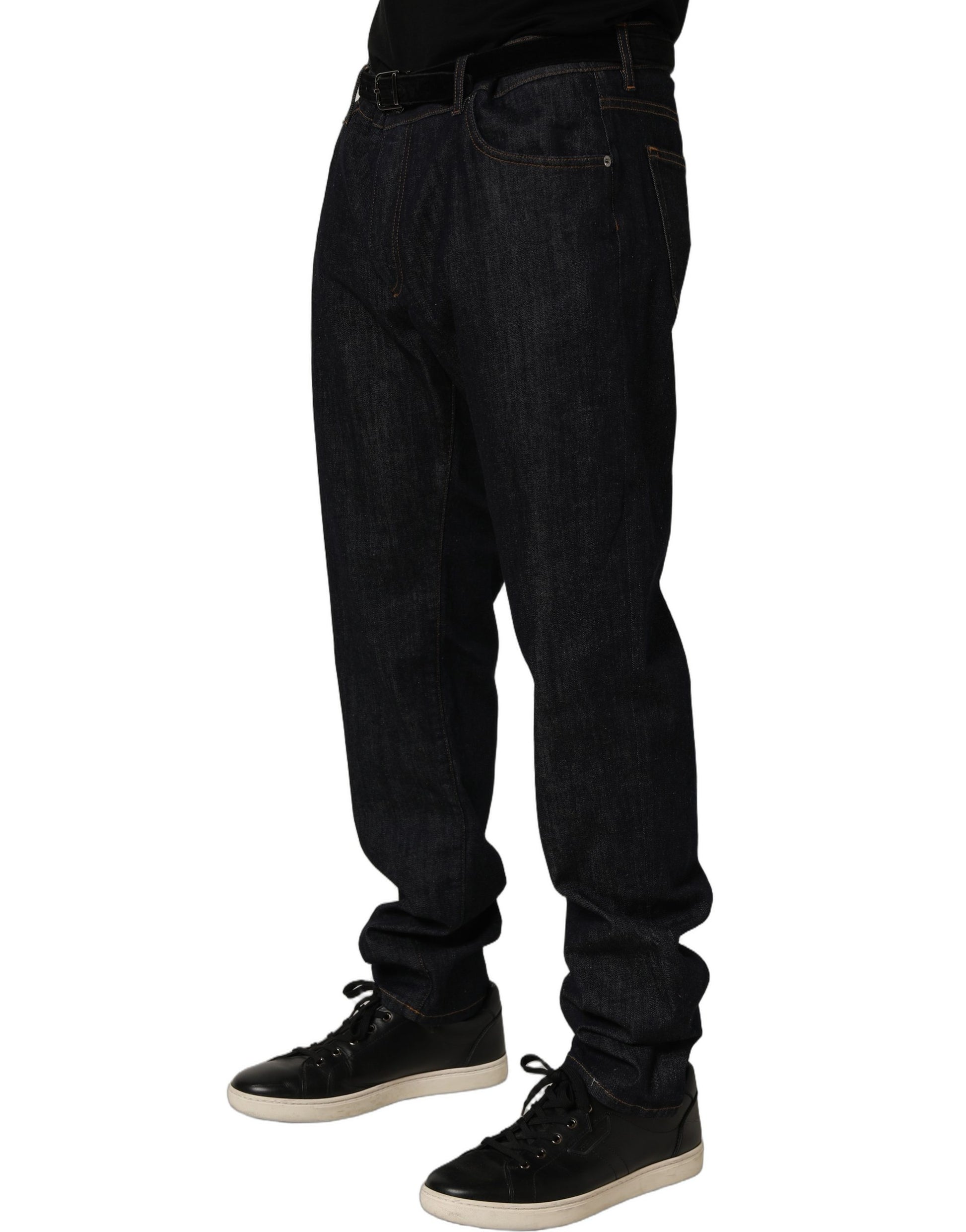 Dark Gray Cotton Slim Fit Men Denim Jeans