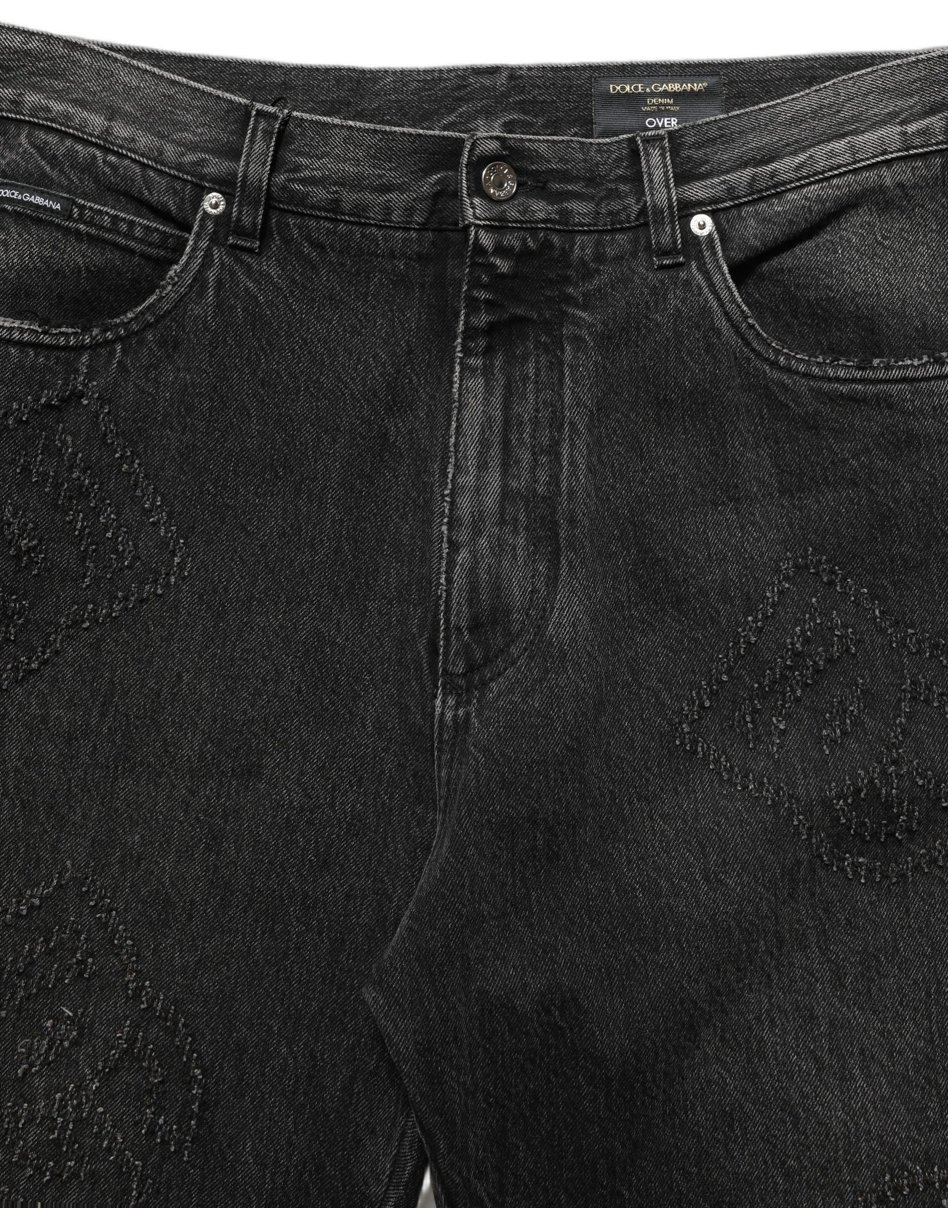 Dark Gray Cotton WideLeg Oversize Denim Jeans