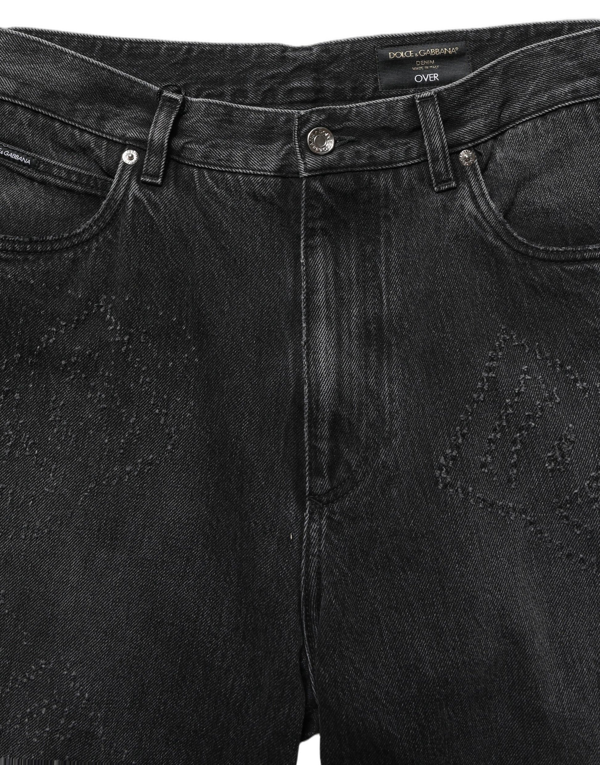 Dark Gray Cotton WideLeg Oversize Denim Jeans