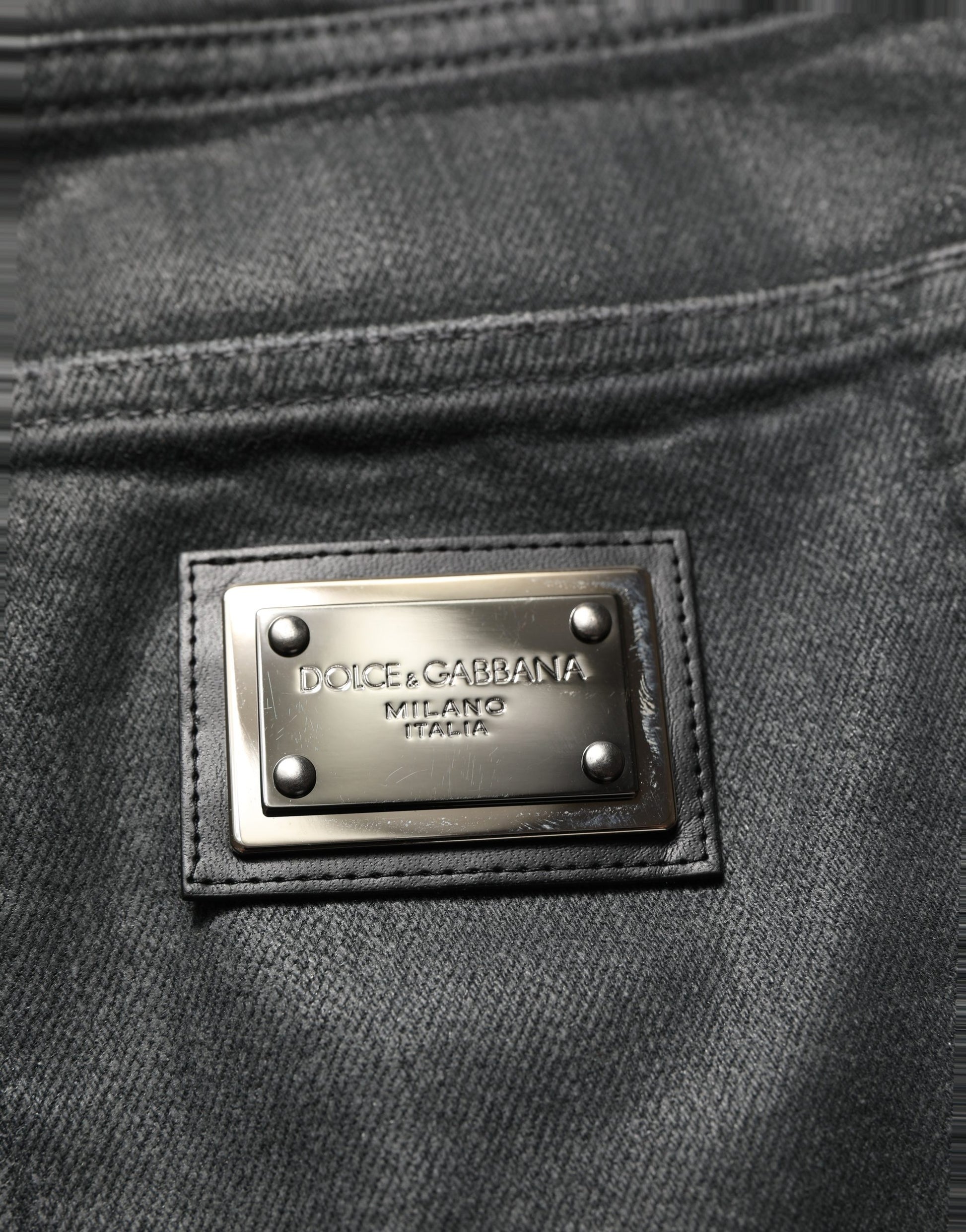 Dark Gray Cotton Loose Fit Men Denim Jeans
