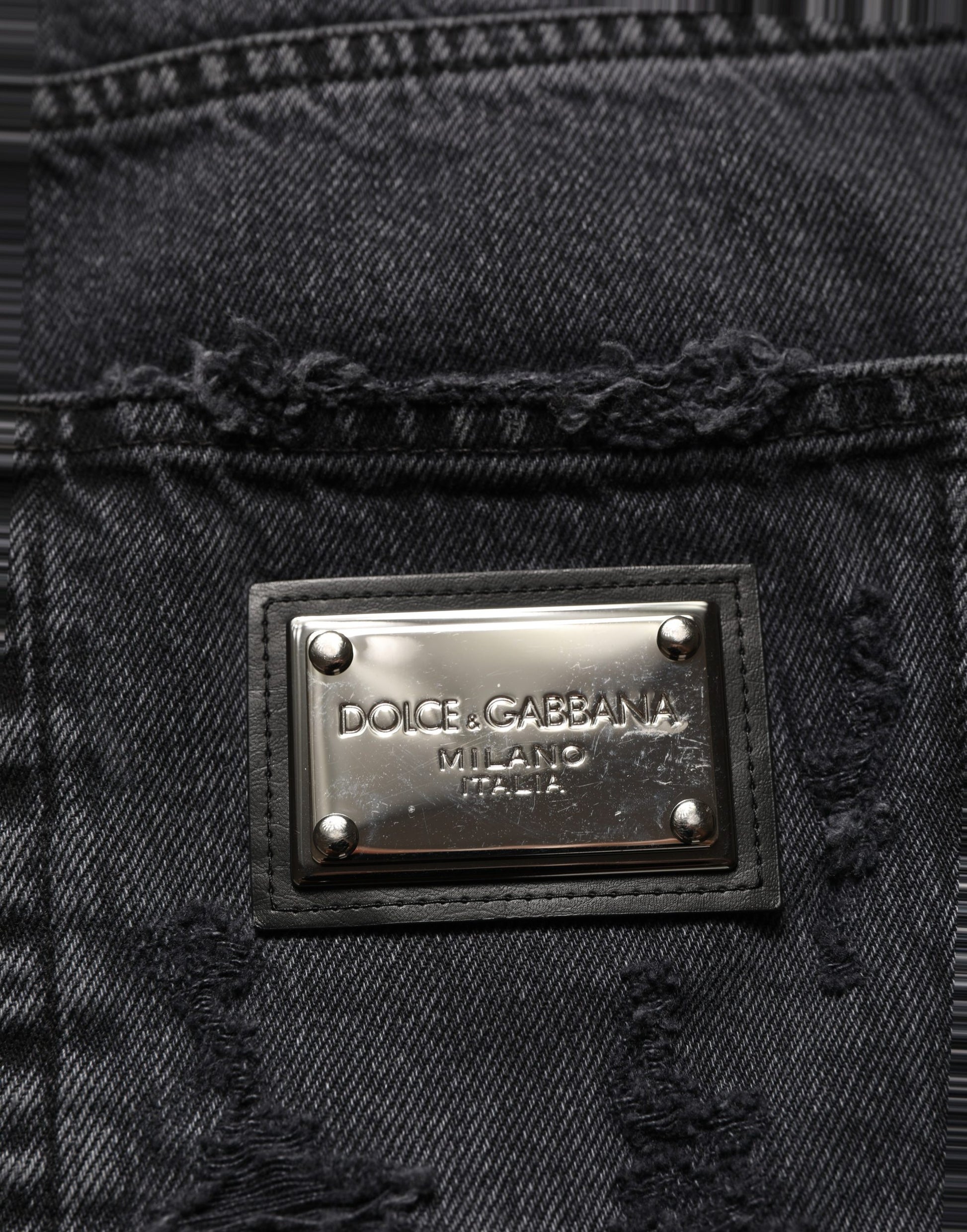 Dark Gray Cotton Ripped Men Denim Jeans