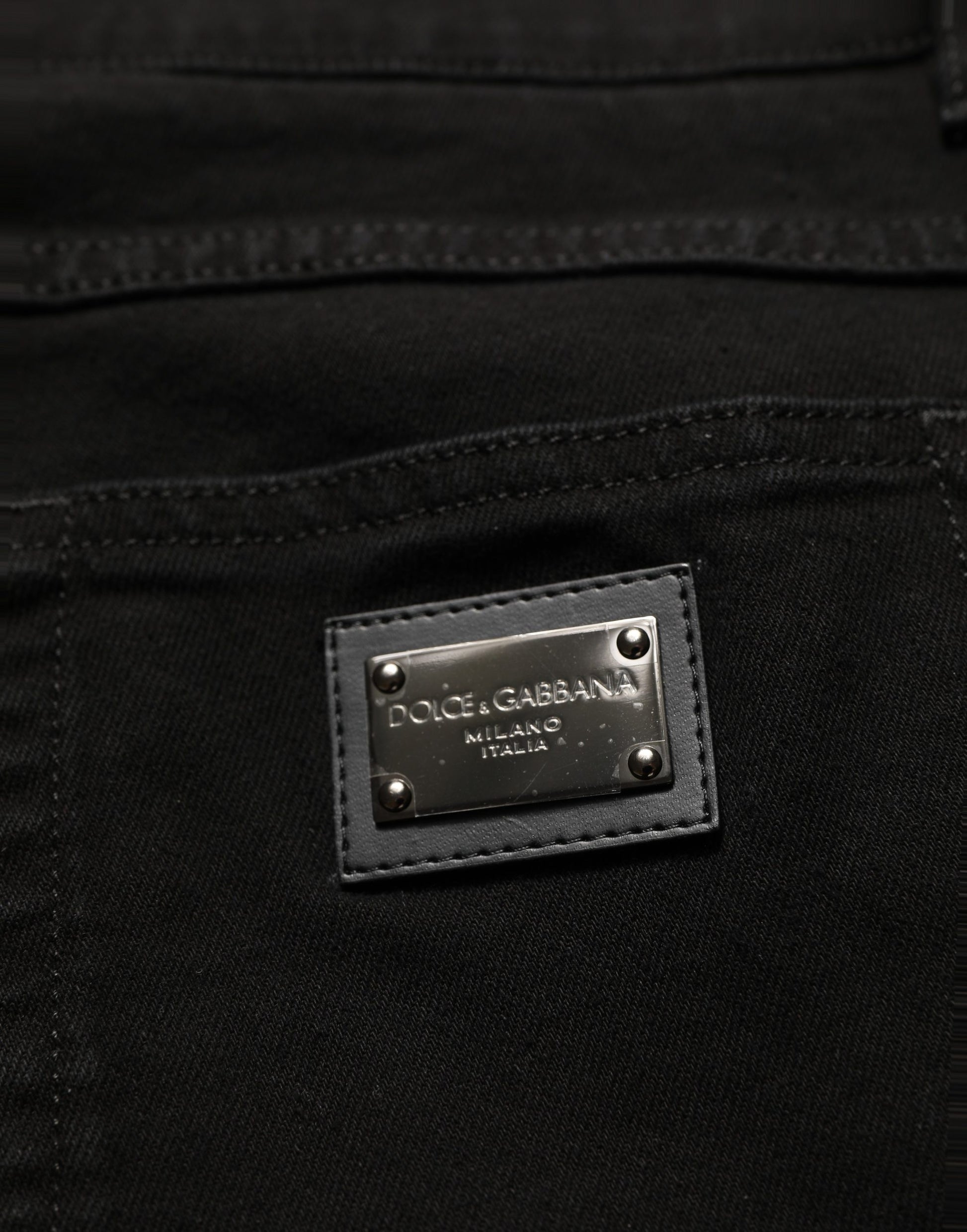 Black CottonStretch Regular Skinny Denim Jeans
