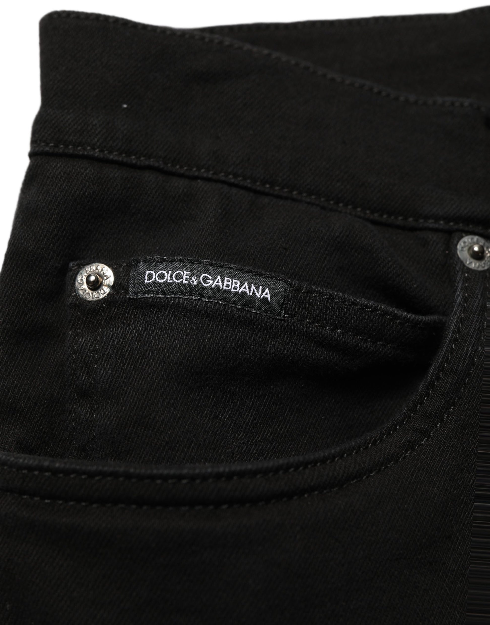 Black CottonStretch Regular Skinny Denim Jeans