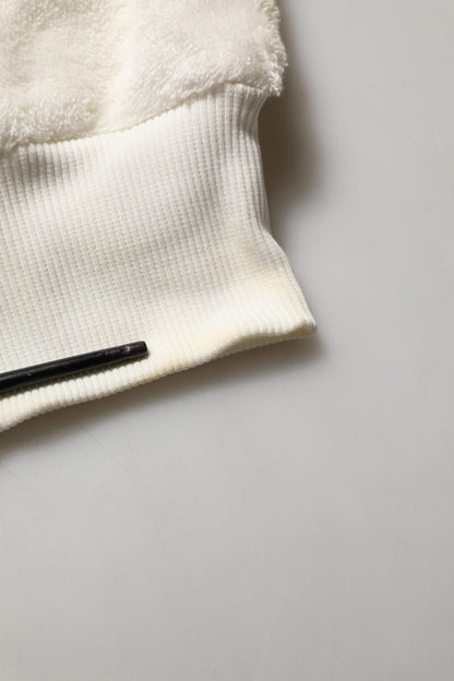 Off White Terry Cotton Plush Men Jogger Pants