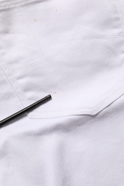 White Skinny Fit Mid Waist Men Denim Trouser Jeans