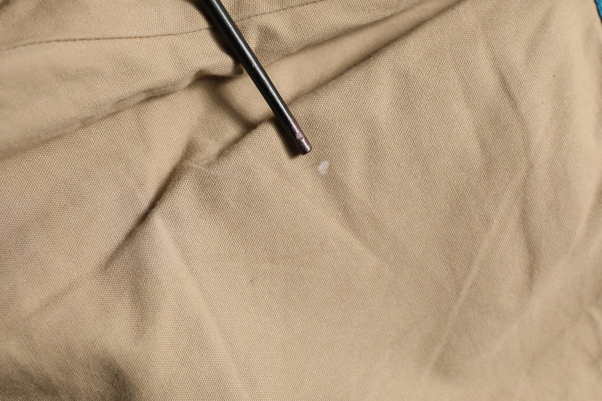Beige Cotton Cargo Drawstring Trouser Pants