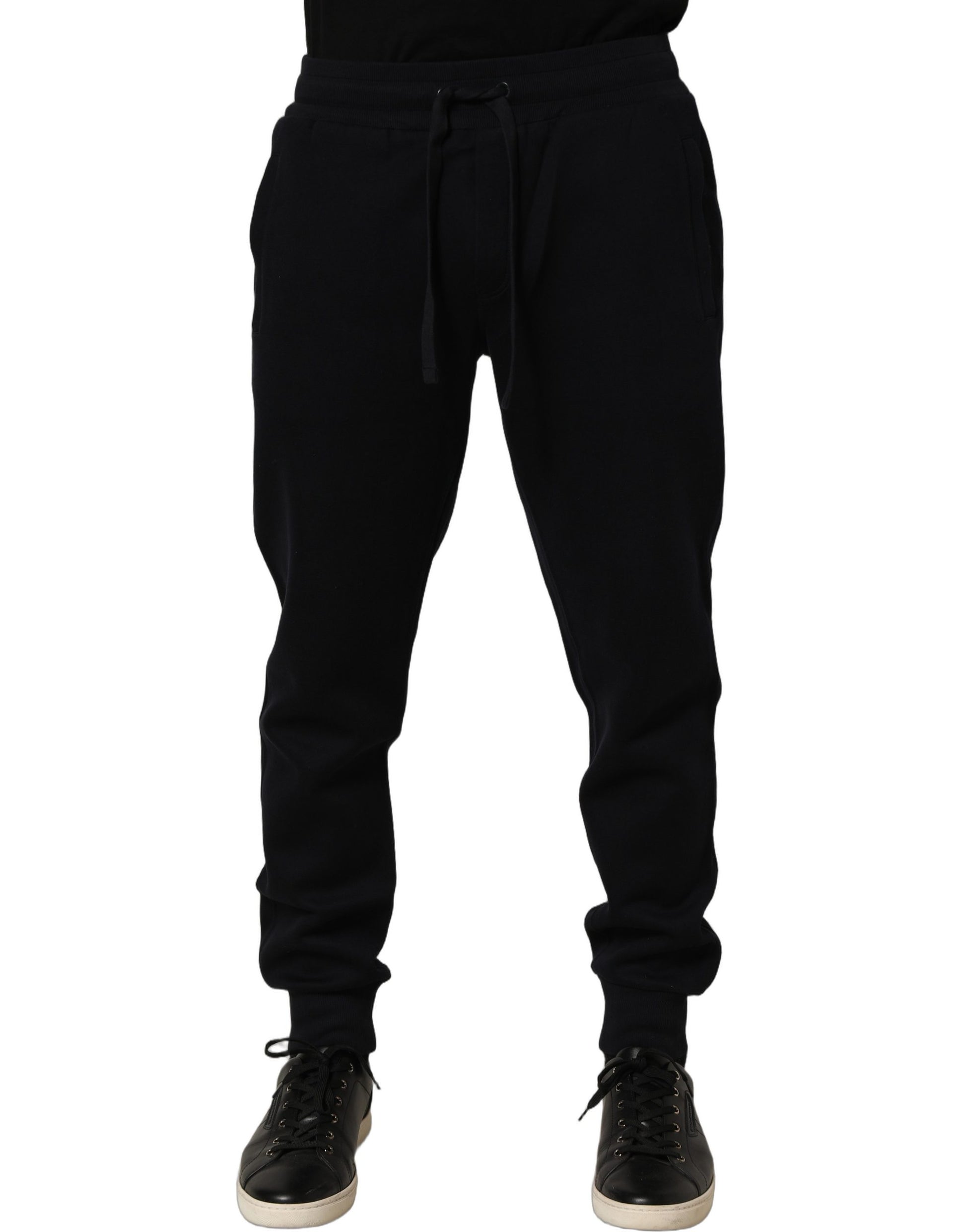 Blue Cotton Drawstring Jogger Trouser Pants