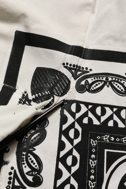 White Bandana Print Cotton CrewNeck T-shirt