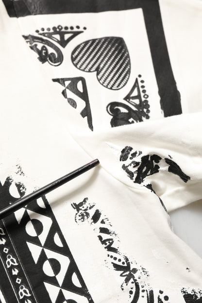 White Bandana Print Cotton Crew Neck T-shirt