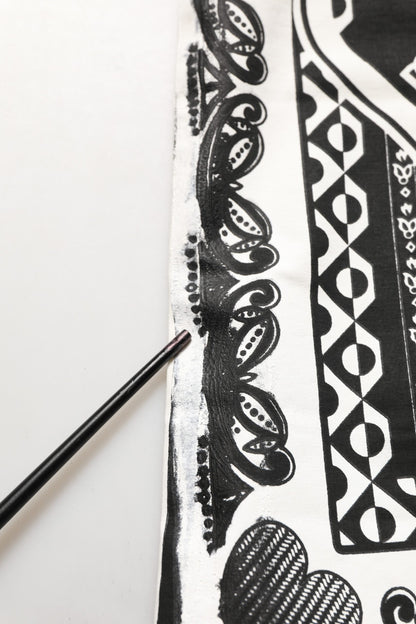 White Bandana Print Cotton Crew Neck T-shirt