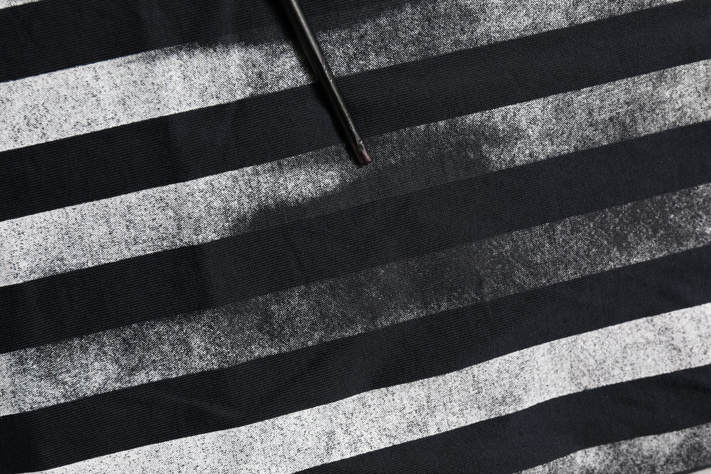Blue Striped Print Cotton Crew Neck  T-shirt