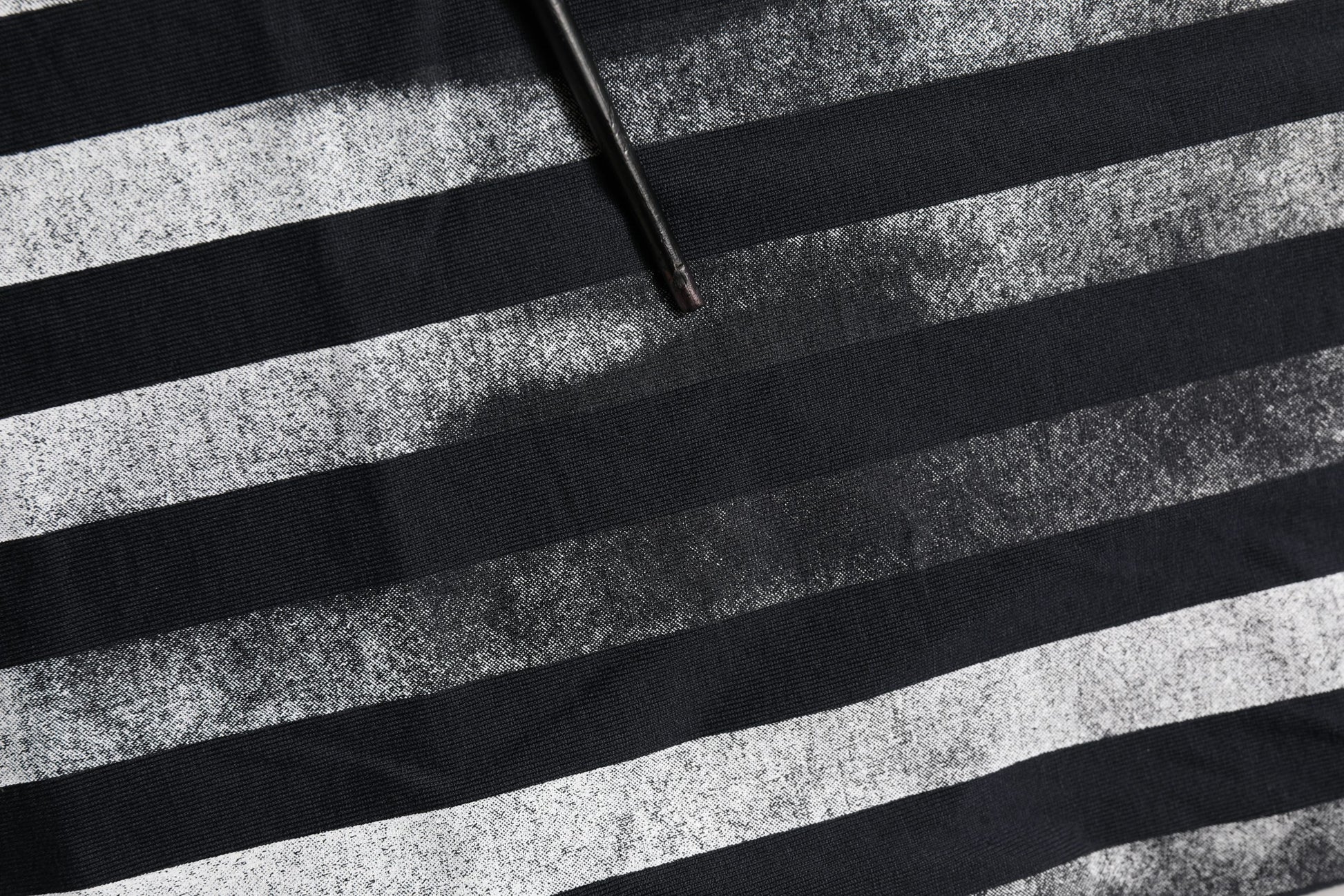 Blue Striped Print Cotton Crew Neck  T-shirt