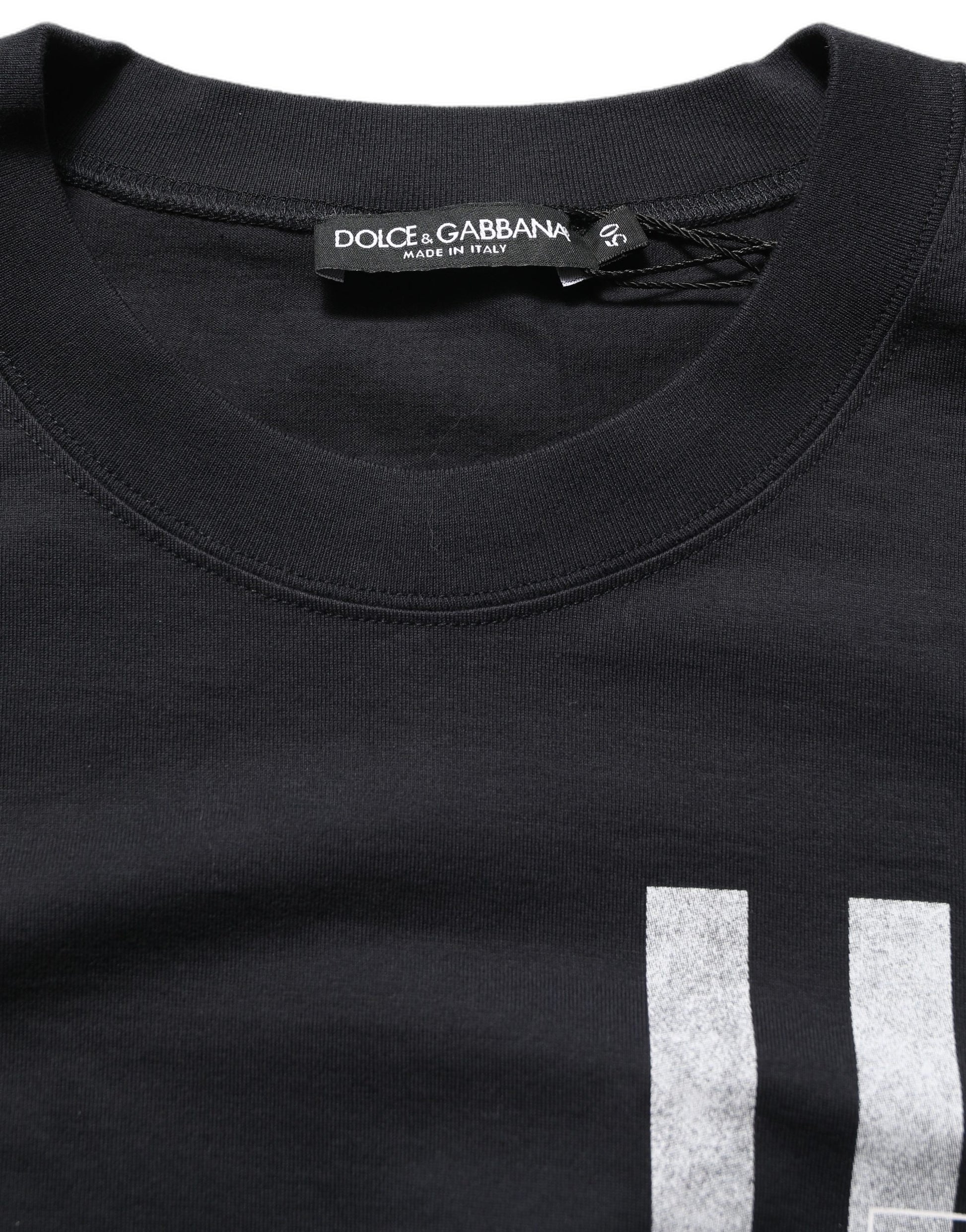 Blue Striped Print Cotton Crew Neck T-shirt