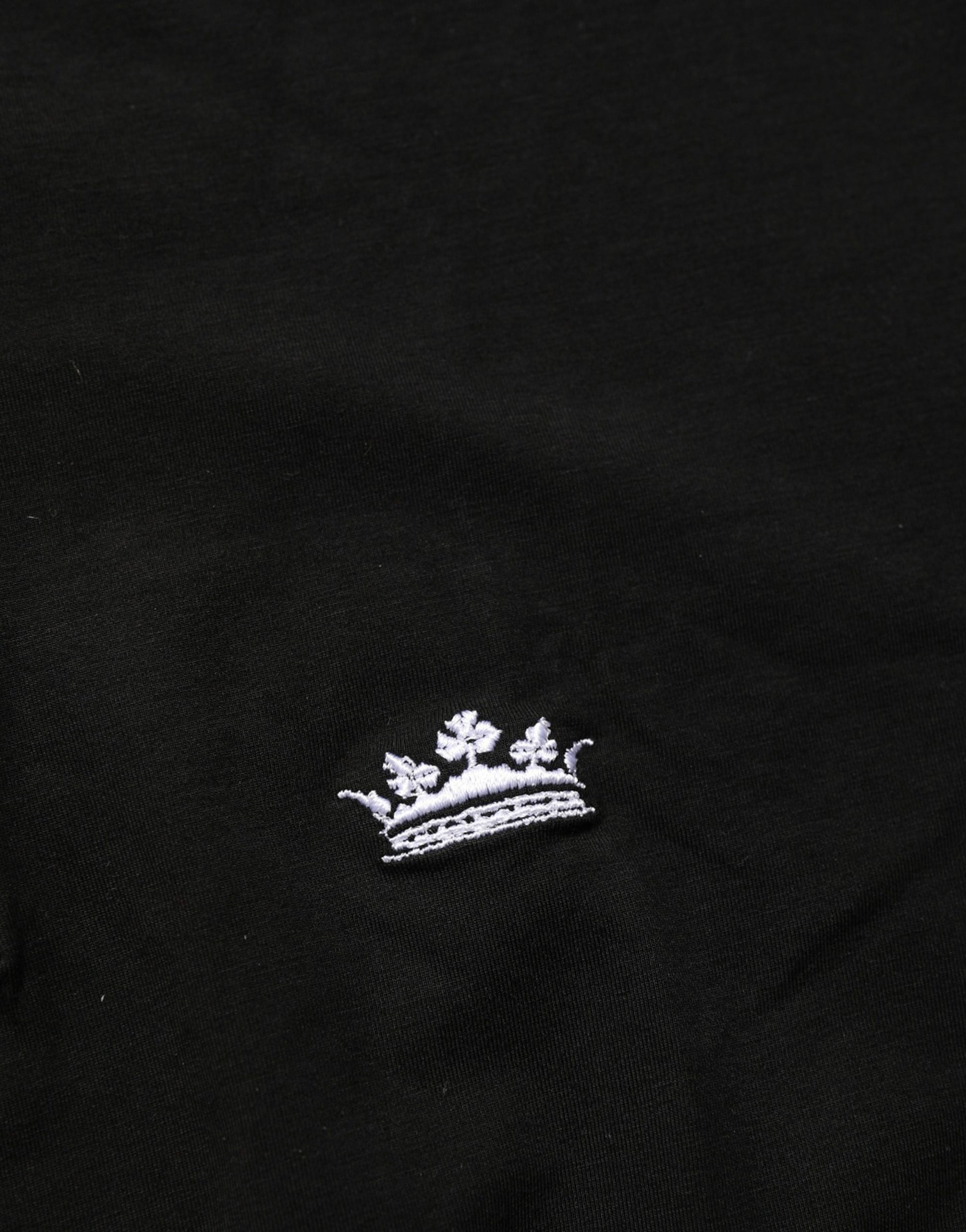 Black Crown Short Sleeved Henley Men T-shirt