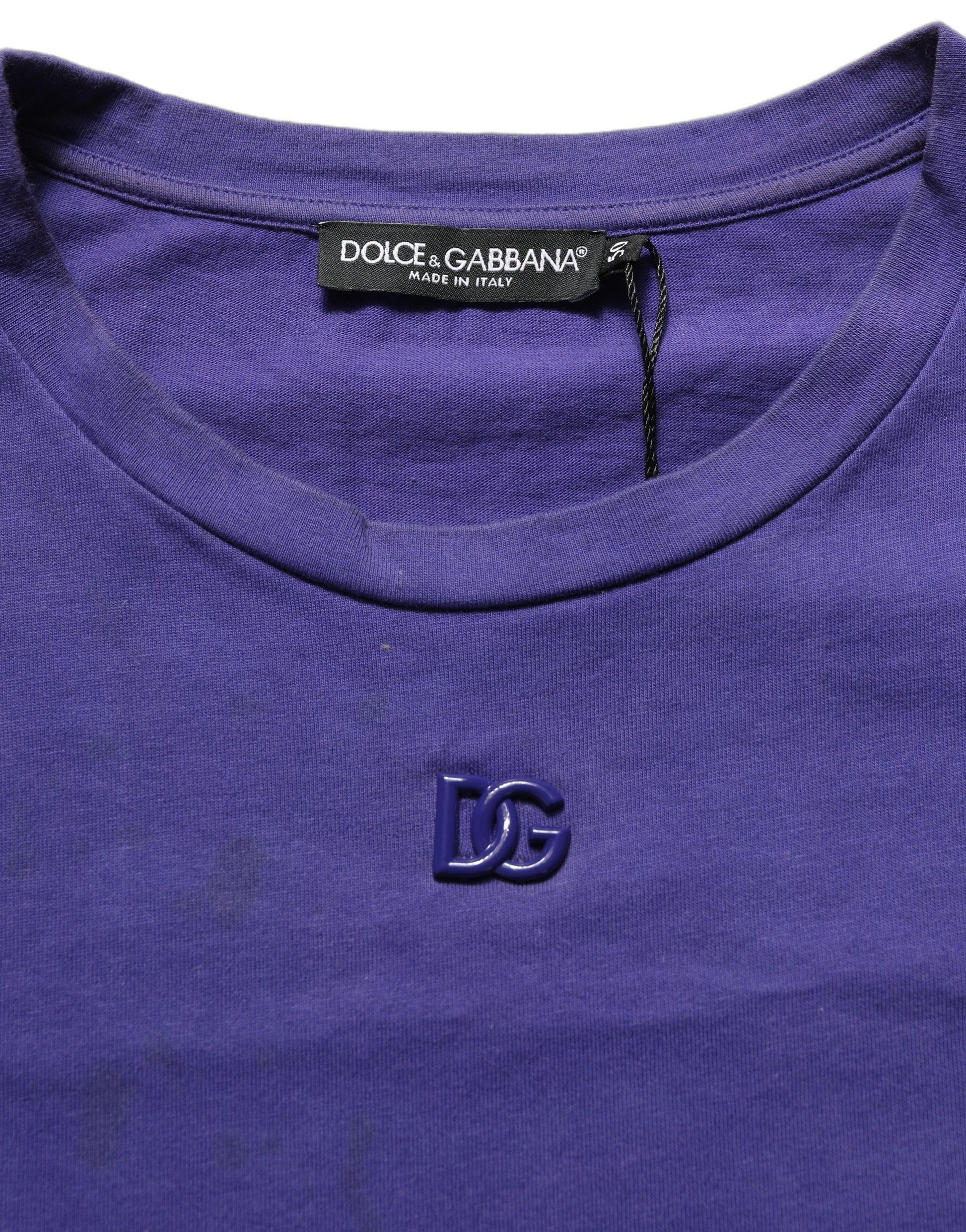 Violet Cotton Crew Neck Short Sleeve T-shirt